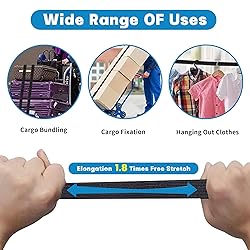MILLAY 80inch Adjustable Bungee Cords with Hooks, 4