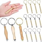 XunYee 12 Pcs WoodTurning Keychain Kit Woodturning Project Kit Wood Turning accessories Mandrel Woodturning keychain for Carpentry woodworker gift(Silver, Black, Gold)
