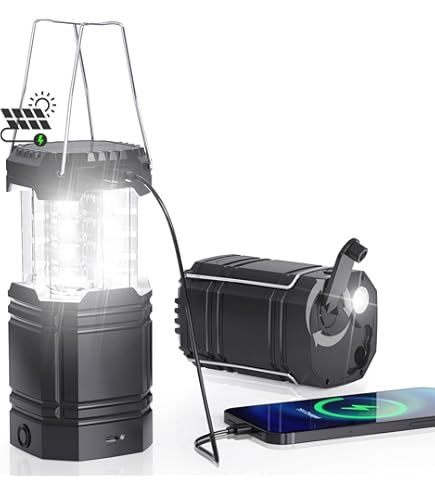 (未使用･未開封品)　Whetstone 6 LED Solar and Dynamo Powered Camping Lantern by Whetstone v1yptgt Solar Powered, Crank Dynamo, Battery Operated Lantern- 4