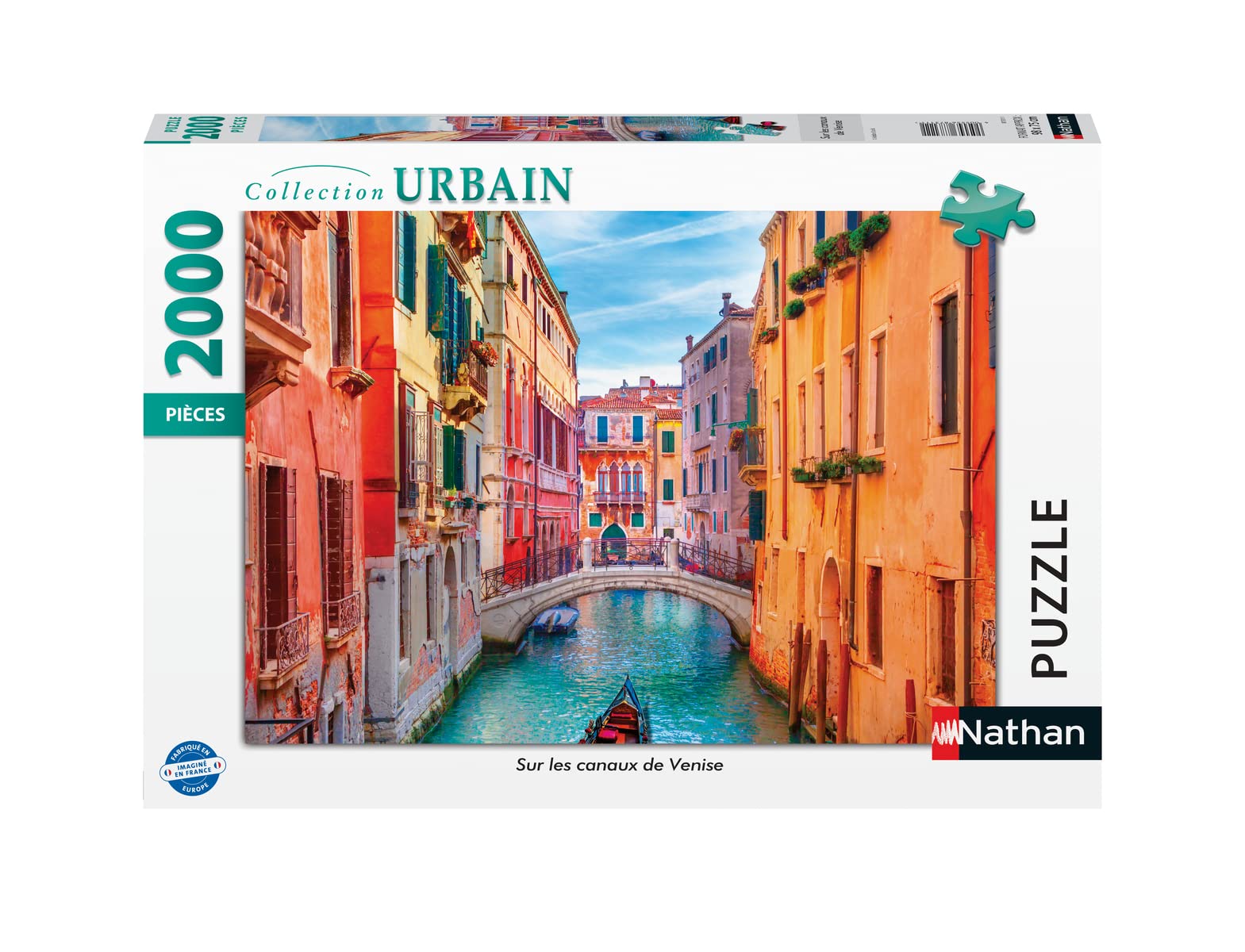 Nathan 87311 Puzzle 2000 Pieces on the Canals of Venice - Adults and Children from 14 Years Puzzle - Perfect Decor - Urban Collection