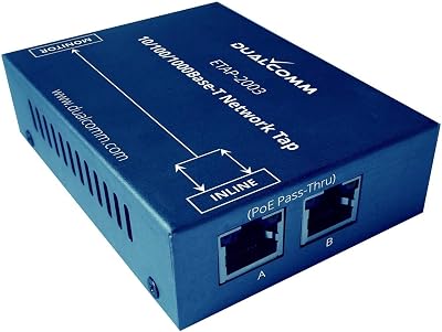 Dualcomm ETAP-2003 Gigabit Network TAP 10/100/1000Base-T PoE Monitor