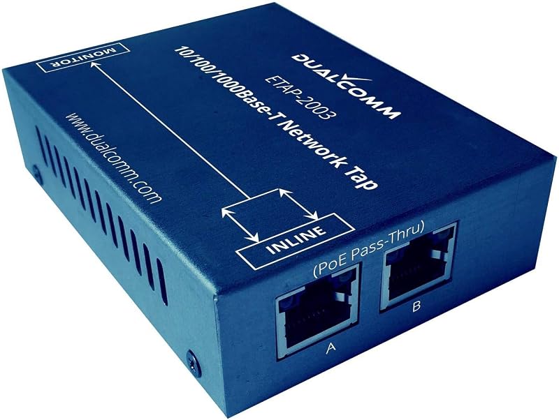 Dualcomm ETAP-2003 Gigabit Network TAP 10/100/1000Base-T PoE Monitor