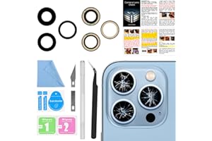 ASDAWN Back Camera Lens Glass Replacement for iPhone 13 Pro and 13 Pro Max, Rear Lens Glass Replacement kit with Pre-Installed Adhesive + Installation Manual + Repair Tool Kit