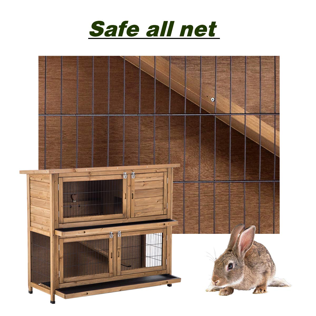  Lovupet Wooden Chicken Coop Rabbit Hutch Bunny Cage with 