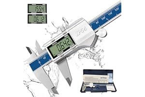Digital Calipers, DITRON Electronic Caliper 6 inch IP54 Waterproof Micrometer, Woodworking Dimensional Measuring Tools Inch/MM Stainless Steel Vernier Caliper 150mm