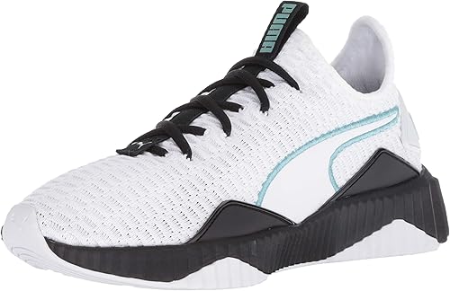 puma black and white tennis shoes