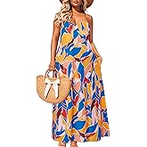 Pinup Fashion Women's Summer Maxi Dress Plus Size Sleeveless Spaghetti Strap Beach Long Dresses