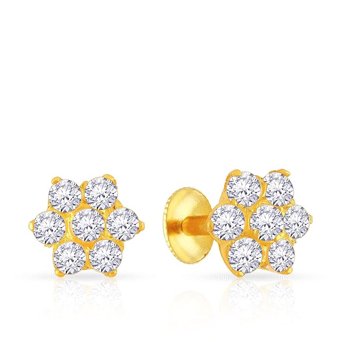 Buy Malabar Gold and Diamonds 22KT Yellow Gold Stud Earrings for Women