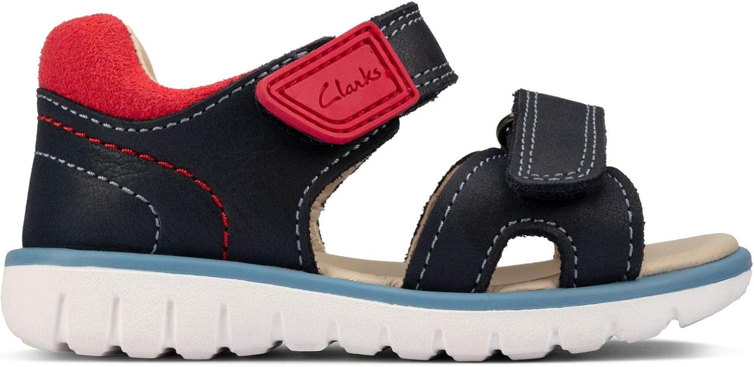 Clarks Roam Surf Toddler Leather Sandals in Navy Wide Fit Clarks Roam Surf Toddler Leather Sandals in Navy Wide Fit