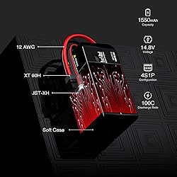 RACEPOW 1550mAh 14.8V 100C 4S Lipo Battery Pack