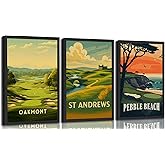 3 Pcs Golf Course Poster Wall Art Country Club Sports Painting Picture Wall Decor Picturesque Golf Course Poster Print Artwork for Modern Home Office Bedroom Gallery Living Room Home Home Decoration