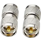 DHT Electronics RF coaxial coax adapter UHF male to male PL-259 connector Pack of 2