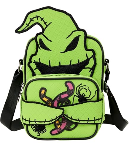disney the nightmare before christmas oogie boogie wheel mini backpack Loungefly Womens Double Strap Shoulder Bag Purse Interior zipper pocket Size:BTLIII8000 Pratique Mini Genuine Leather Backpack