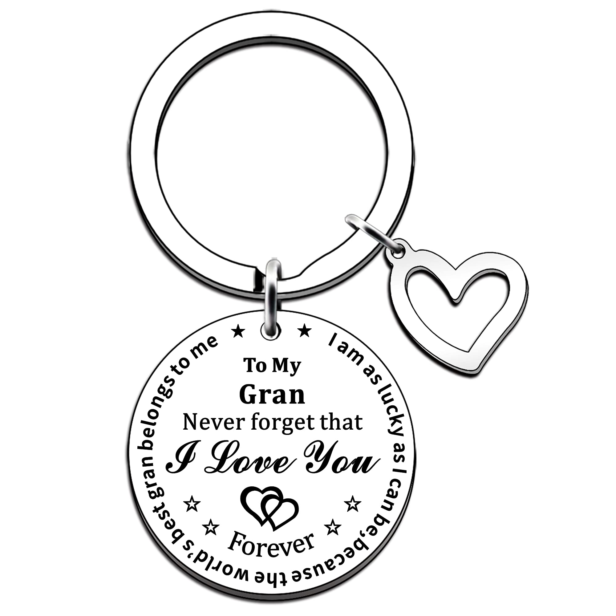 JMIMO Gran Keyring Gifts From Granddaughter Grandson Grandchildren Never Forget That I Love You Forever Keychain