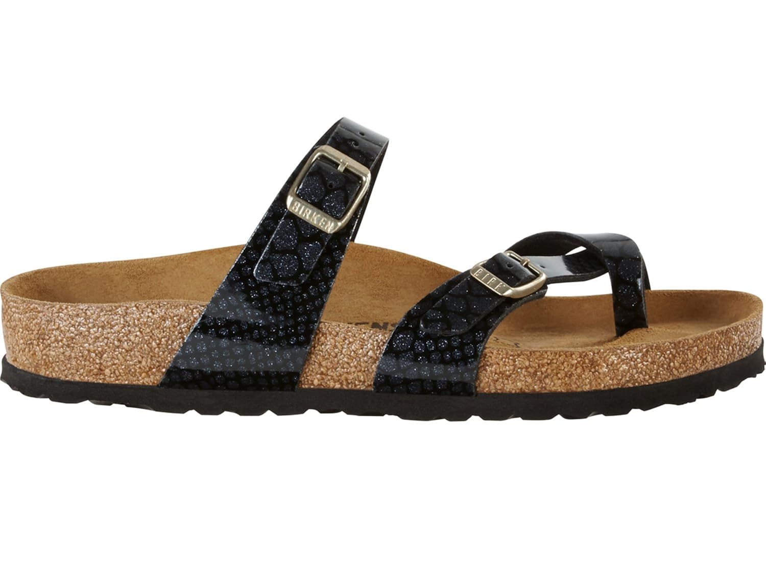 Amazon.com | Birkenstock Mayari Birko-Flor Narrow Magic Snake Black Size EU 39 - US L8 M6 | Sandals