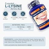 Zipvit L Lysine 1100mg 90 Vegan Tablets High Strength 3 Month Supply view 5