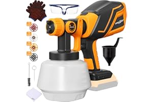 TREXEEN Cordless Paint Sprayer for Dw 20V MAX Battery, Electric Paint Sprayer with 1200ML,Easy to Clean,Adjustable Spray Modesfor Home Renovation and Car Painting(Battery Not Included)