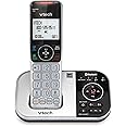 VTech VS112 Cordless Phone for Home with Answering Machine, Call Blocking, Caller ID, Intercom and Connect to Cell (Silver & Black)