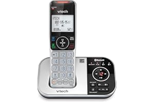 VTech VS112 Cordless Single Handset DECT 6.0 Telephone with ITAD, Black/Silver