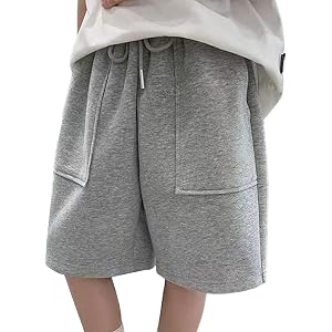 Kids Baggy Bermuda Shorts Toddler Boys Girls Knee Length Shorts Summer Hip Hop Y2K Trousers with Pockets Drawstring