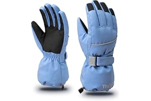 ThxToms Kids Warm Gloves Winter Waterproof Snow Gloves for Ourdoor Sports Snowboard, Toddler Bulky Ski Gloves for Boys Girls 3-14 Years Old