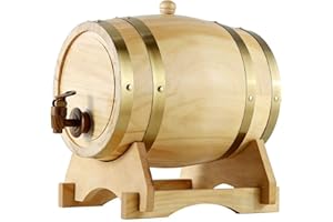 Oak Whiskey Aging Barrel, Vintage Oaks Barrel Timber Wine Barrel Dispenser for Age Your own Beer Wine(C,5L)