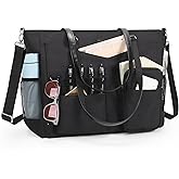 Laptop Bag for Women 17 Inch, Teacher Tote Bag with Compartments Work Tote Bag With 12 Pockets Professional Computer Bag Travel Business Briefcase Office Handbag Bag with Shoulder Straps