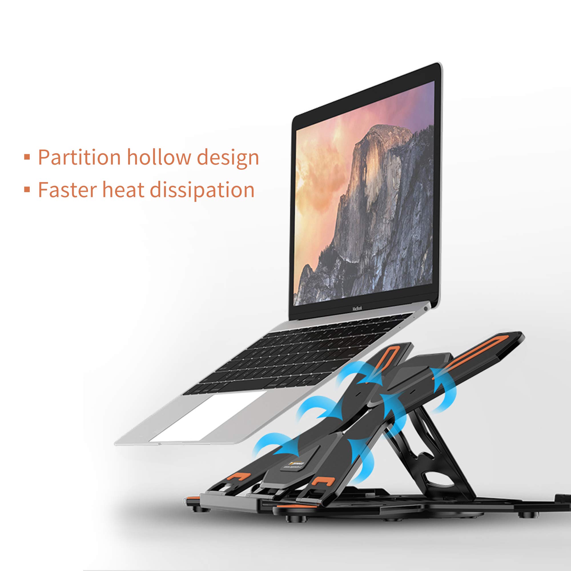 Laptop Stand TopMate Portable Laptop Riser 360° Swivel Base Adjustable Eye-Level Ergonomic Design Foldable Desktop Notebook Holder Mount with Phone Stand for Laptop Within 17\