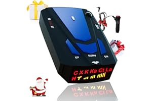 BOKUUOOU Newly Driving Aids RadarrrDetector for Cars - Long Range Detection, Mute Memory, Led Display, City/Highway Mode, False Alert Filtering VG-2 Immunity, Ideal Gifts for Cars (Blue)