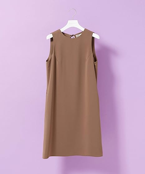 Amazon Co Jp ナノ ユニバース Nano Universe サテンノースリーブサックワンピース S キャメル Odorantes 服 ファッション小物