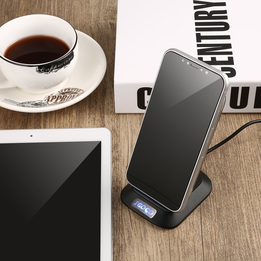 Caricatore Wireless, MIGVELA Caricabatterie Wireless con LED Indicatore per iPhone 8/8Plus/X, Samsung S8/S8 Plus, Note 8, S7 Edge, S6/S6 Edge, Lumia 950 (Nero)