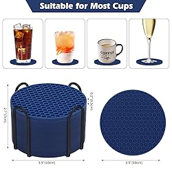 Silicone Coasters Set of 12 with Holder,Coasters