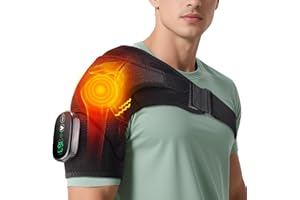 Cordless Shoulder Heating Pad with Vibration, Heated Shoulder Support Brace, Heating Pad Electric with Massage, Heated Should