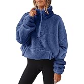 ANRABESS Sweatshirt for Women Zip Up Hoodies Cropped Pullover Fleece Hooded Sherpa Sweaters Tops 2025 Fall Winter Clothes