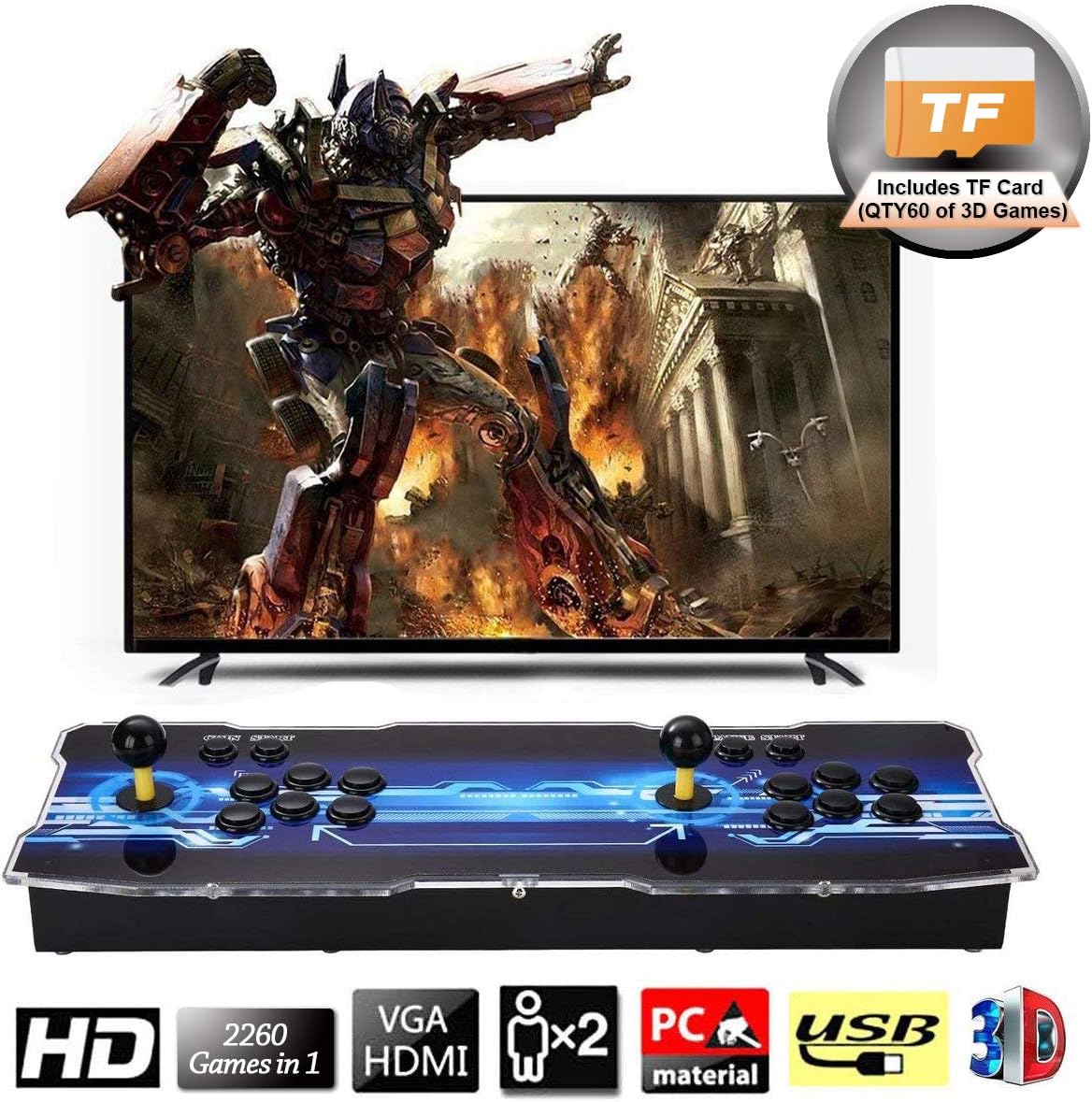 Amazon Com Seekool Newest 3d Pandora X Arcade Game Console 19x1080 Full Hd 4 Players Max Arcade Machine With 2500 Games Support Extended Tf Card Usb Disk To Enjoy More Games Pc