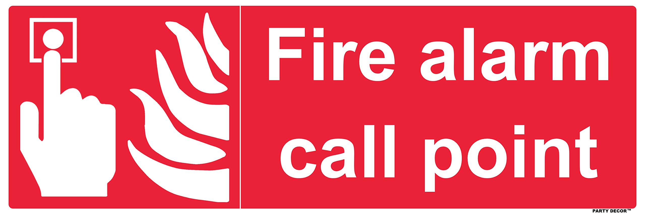 4 x safety sign - fire alarm call point landscape - self adhesive weather proof vinyl sticker label - 30cm x 10cm (MPN-5097)