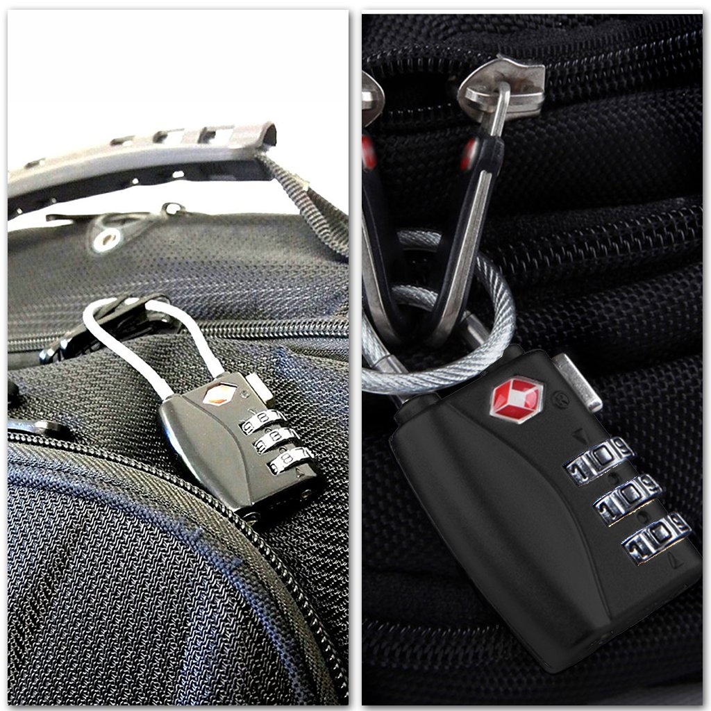 Wandf TSA Luggage Lock 3 Digit Combination Padlock Security, Also for Backpack, Travel Bag, Gym Locker
