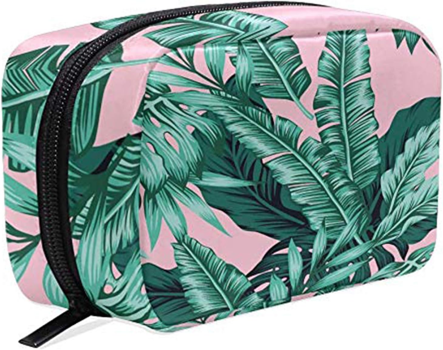 Tropical Palm Leaves Cosmetic Bag School Pencil Cases, Green Plant Travel Pouch waterproof Toiletry Bag Organizer Storage Handbag with Zipper for Women Girls