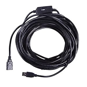 HDE USB Extension Cable (USB 2.0 Type A Male to Female) High Speed Data and Power Extension Cable with Active Repeater (50 ft)