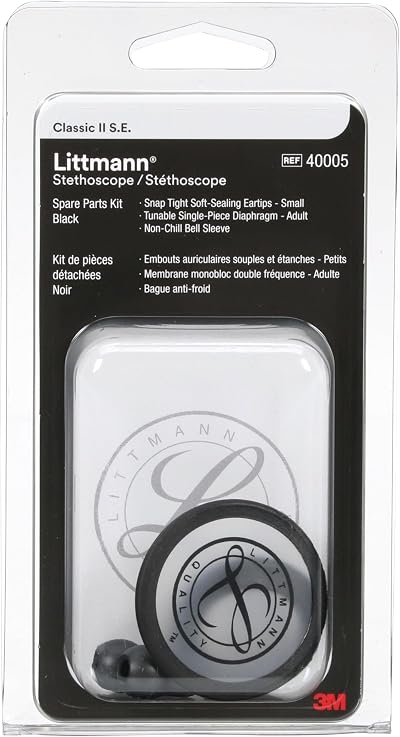 3M Littmann Classic II S.E. Stethoscope Spare Parts Kit, Black