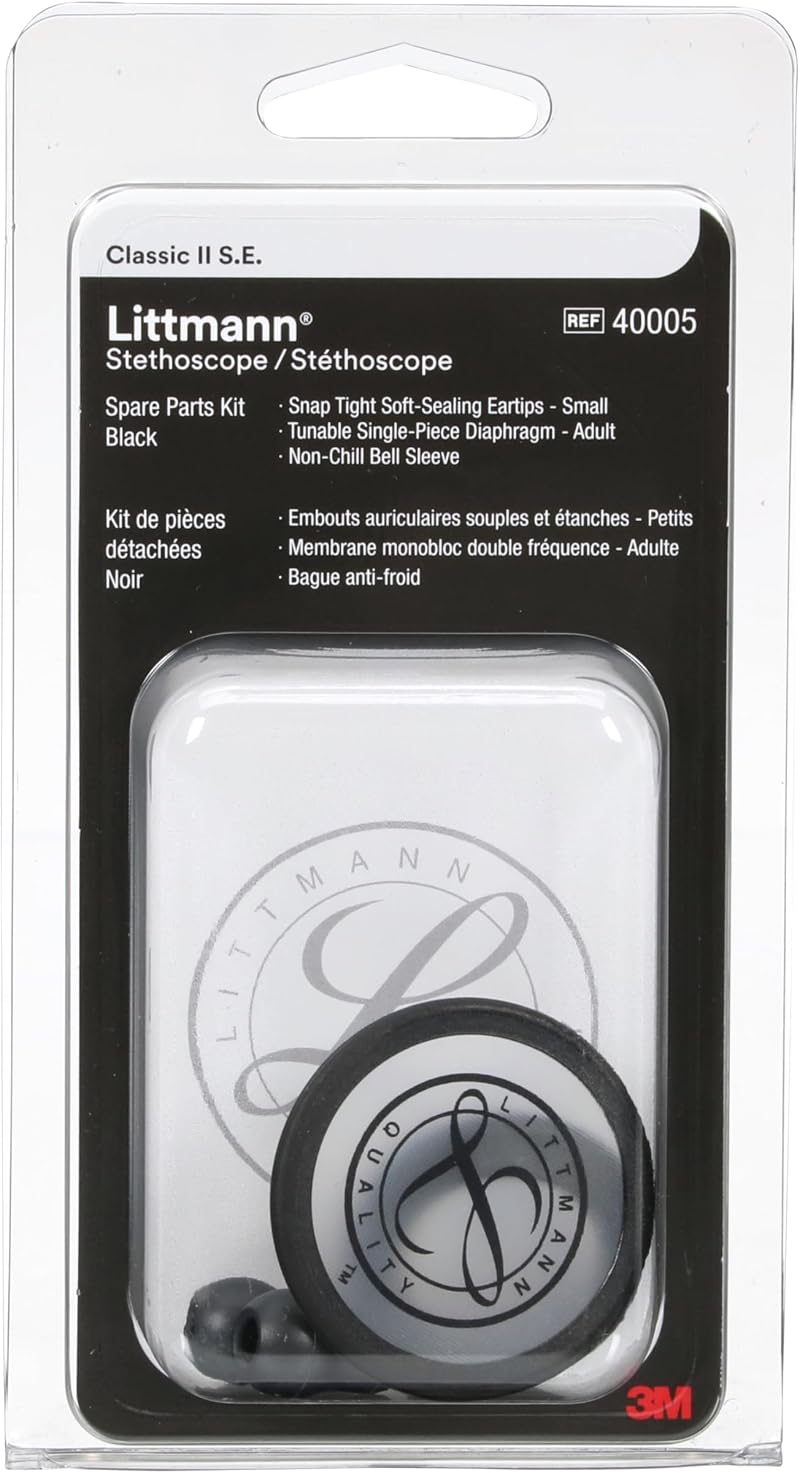 3M Littmann Classic II S.E. Stethoscope Spare Parts Kit, Black
