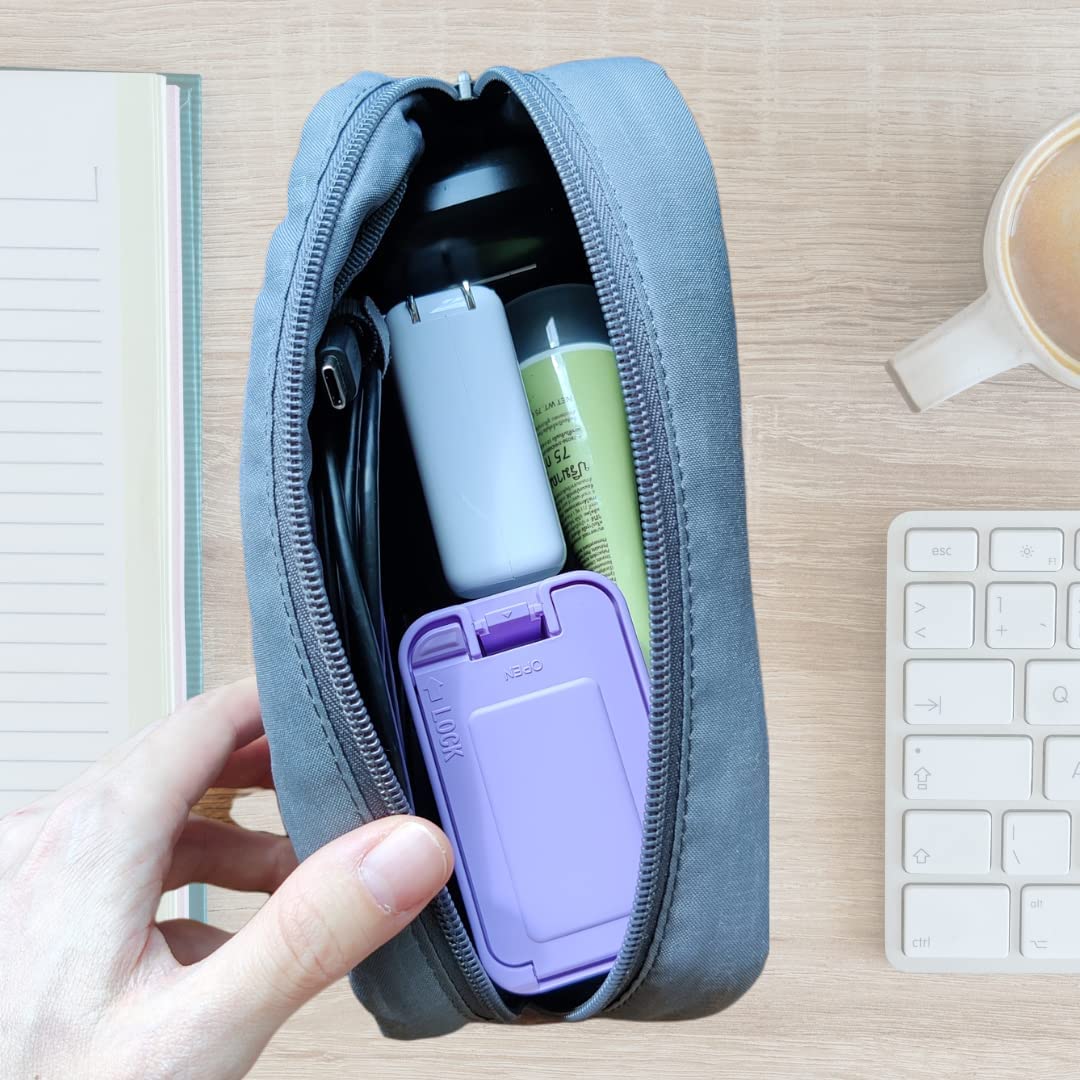 FINEPRO 0.2L Size Portable Pen-Needle Disposal Container [Pack of 3] Diabetes Care (0.2L, Purple+Clear, 3)