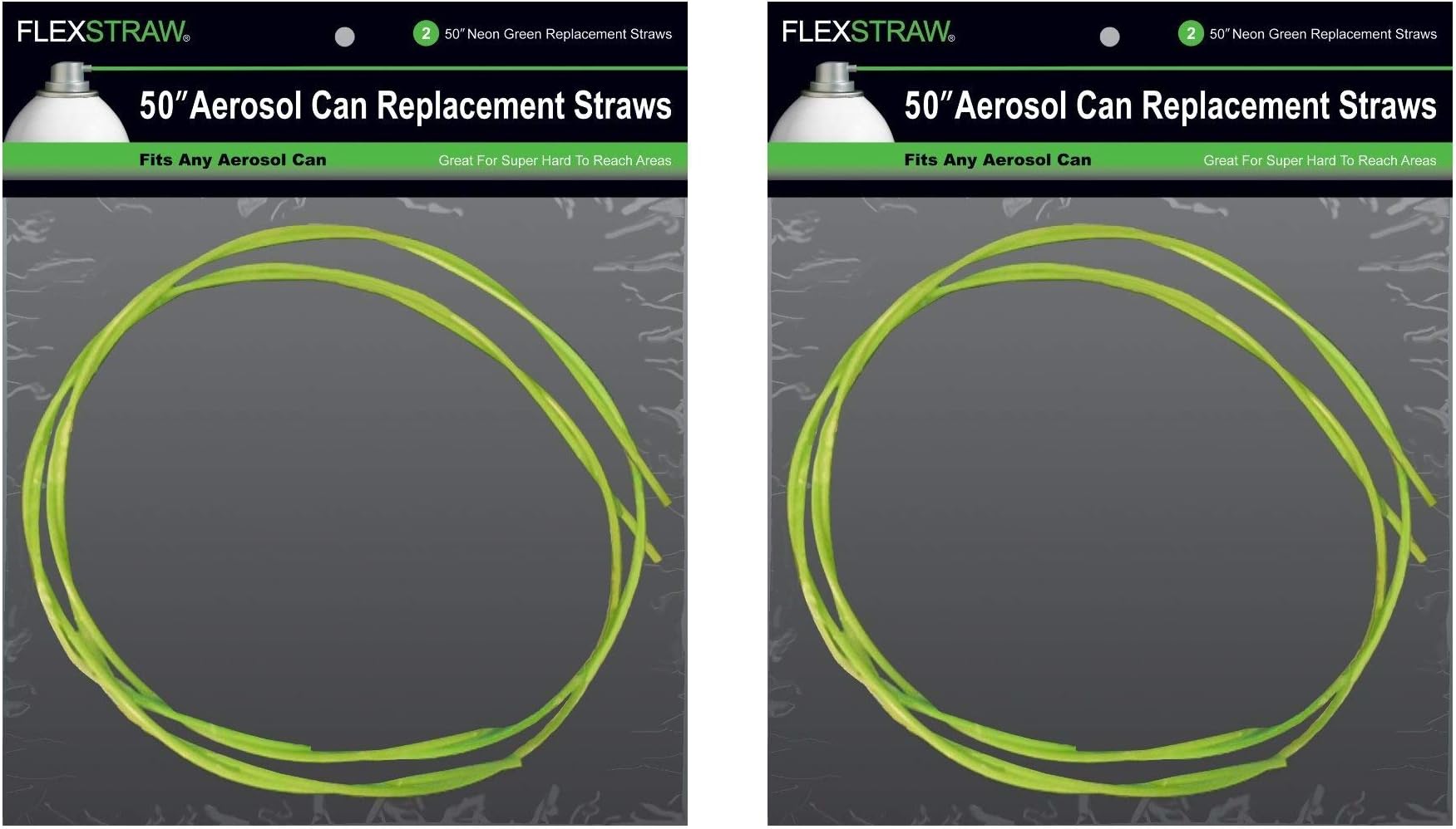 ShopStraw FS250 FlexStraw Aerosol Can Replacement Straws, Neon Green, 50", 2-Count (ะขwo ะ ack, Neon Green)