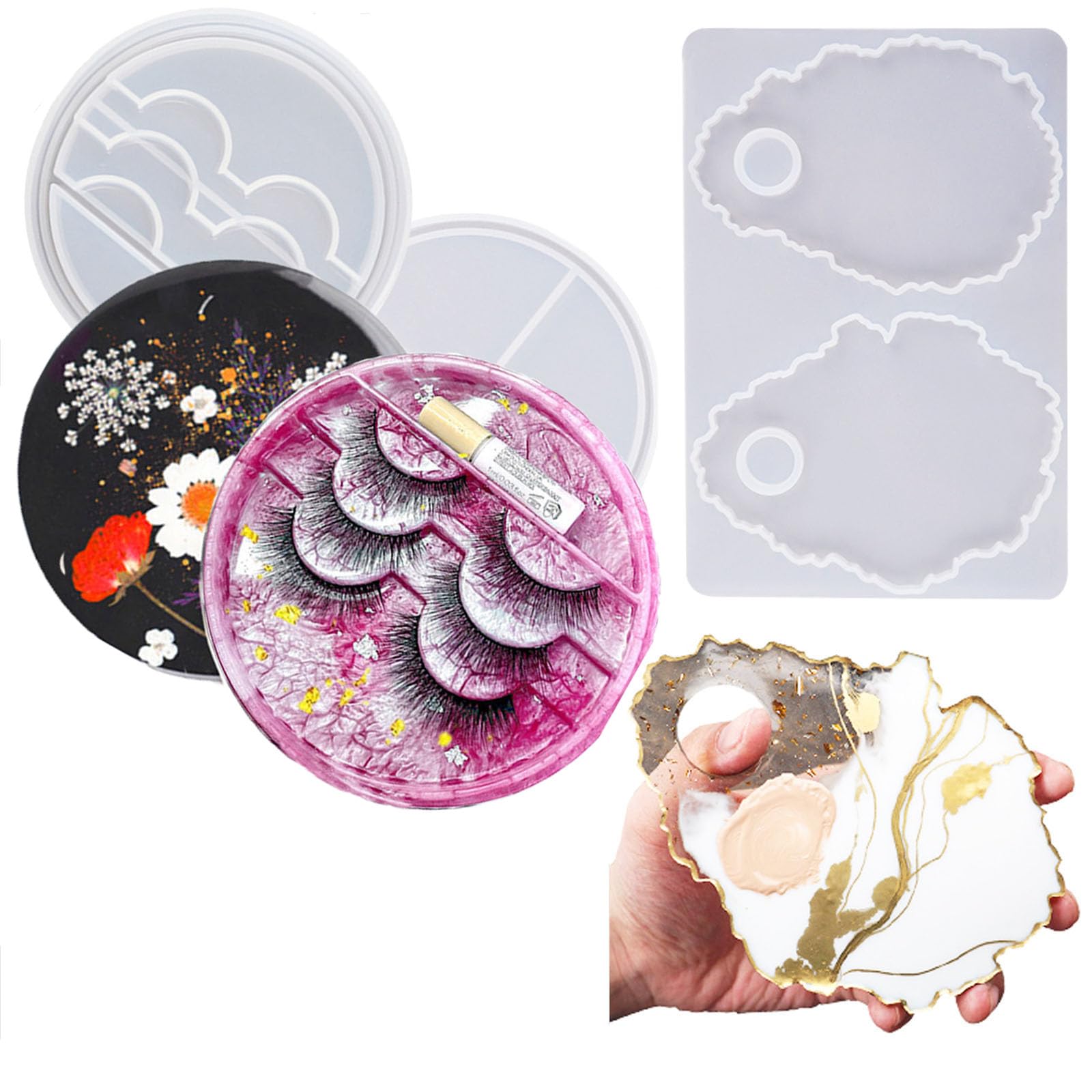 DIYBravo Resin False Eyelashes Case Mould Silicone Mould Eyelashes Display Storage Mould Makeup Cosmetics Case Mould, Epoxy Resin Casting Moulds for DIY Makeup Tool Women Girls