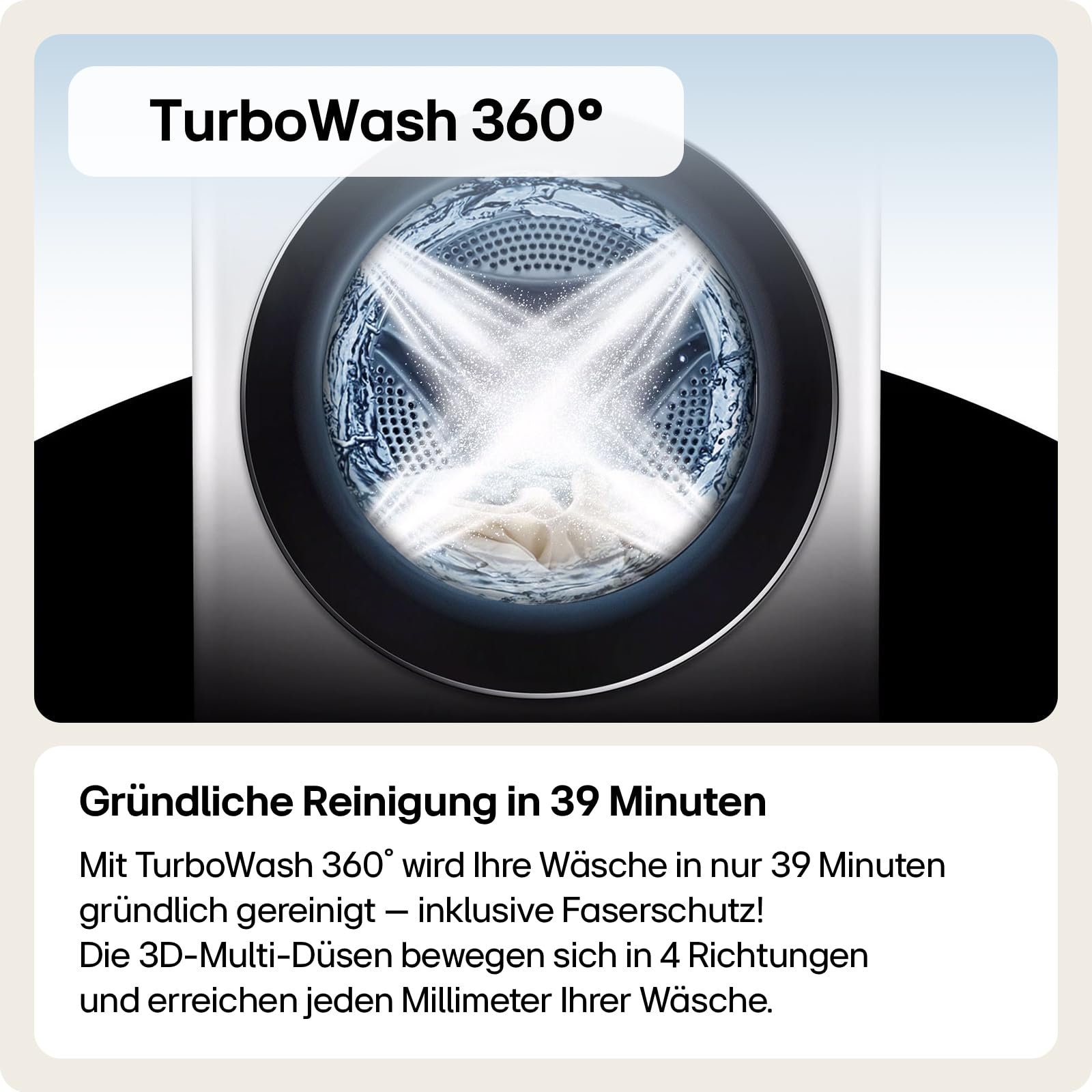 LG F4WX801YS Waschmaschine (11 kg, Energieklasse A-40%, 1.400 U/Min.) mit AI Wash, Easy-Touch Drehregler, TurboWash 360, ThinQ, Silber 3