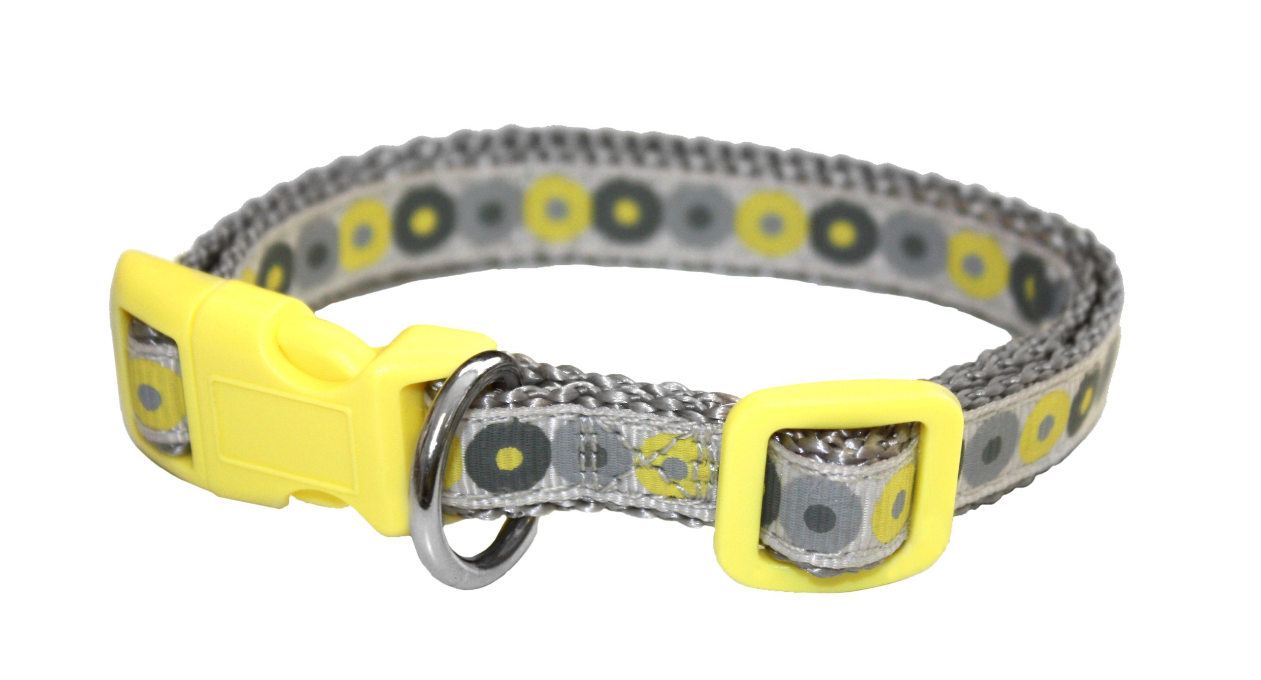 Little Rascals Puppy Dog Collar and Lead Set in Yellow Adjustable Safe Buckle Comfortable Grip Lightweight Outdoor Training Walking for All Breeds