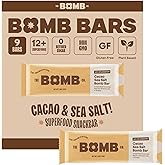 The Bomb Co. Blender Bomb Bar, Cacao Sea Salt, Superfood Snack Bar, Antioxidant Supplement, Almond Butter, Hemp Seeds, Chia S