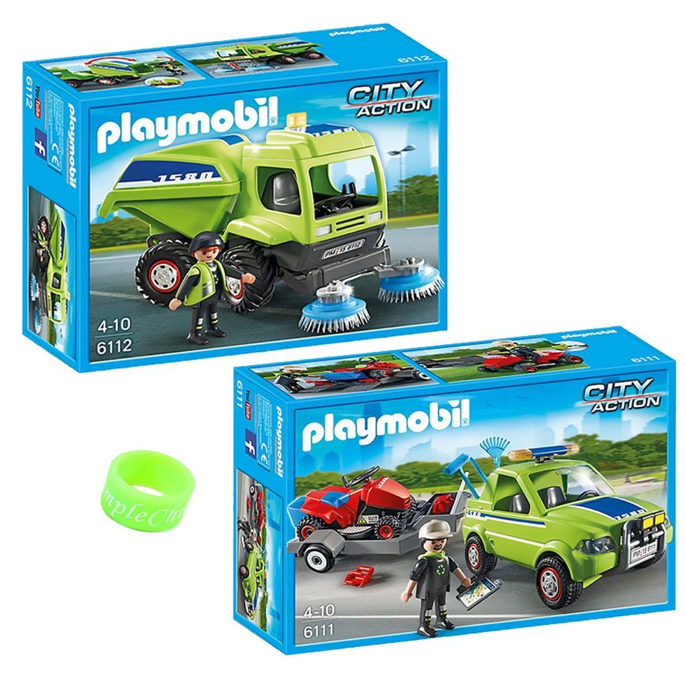 playmobil landscaper with lawn mower