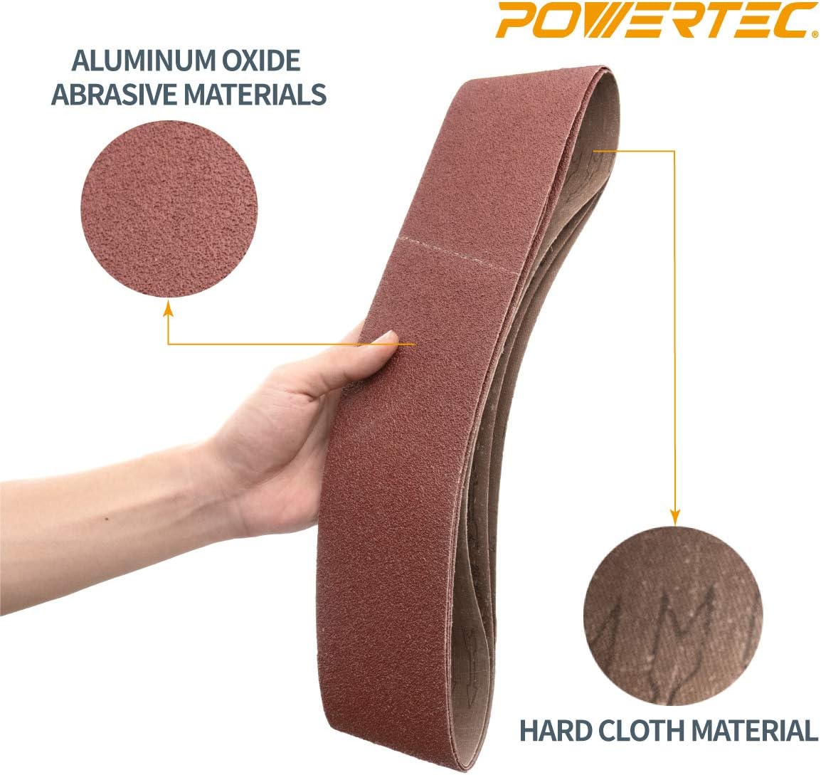 POWERTEC 110620 4 x 36 Inch Sanding Belts, 40 Grit Aluminum Oxide Belt Sander Sanding Belt, Sandpaper for Belt and Disc Sander 10 Pack - Image 5