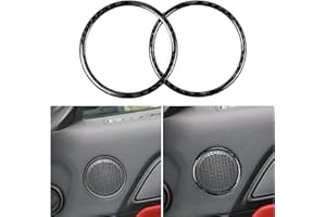 NVCNX Real Premium Carbon Fiber Compatible with Ford Mustang GT 2015-2023 2016 2017 2018 2019 2020 2021 2022 Car Door Speaker Sound Ring Cover Frame Stickers Decals Interior Trim Accessories Black